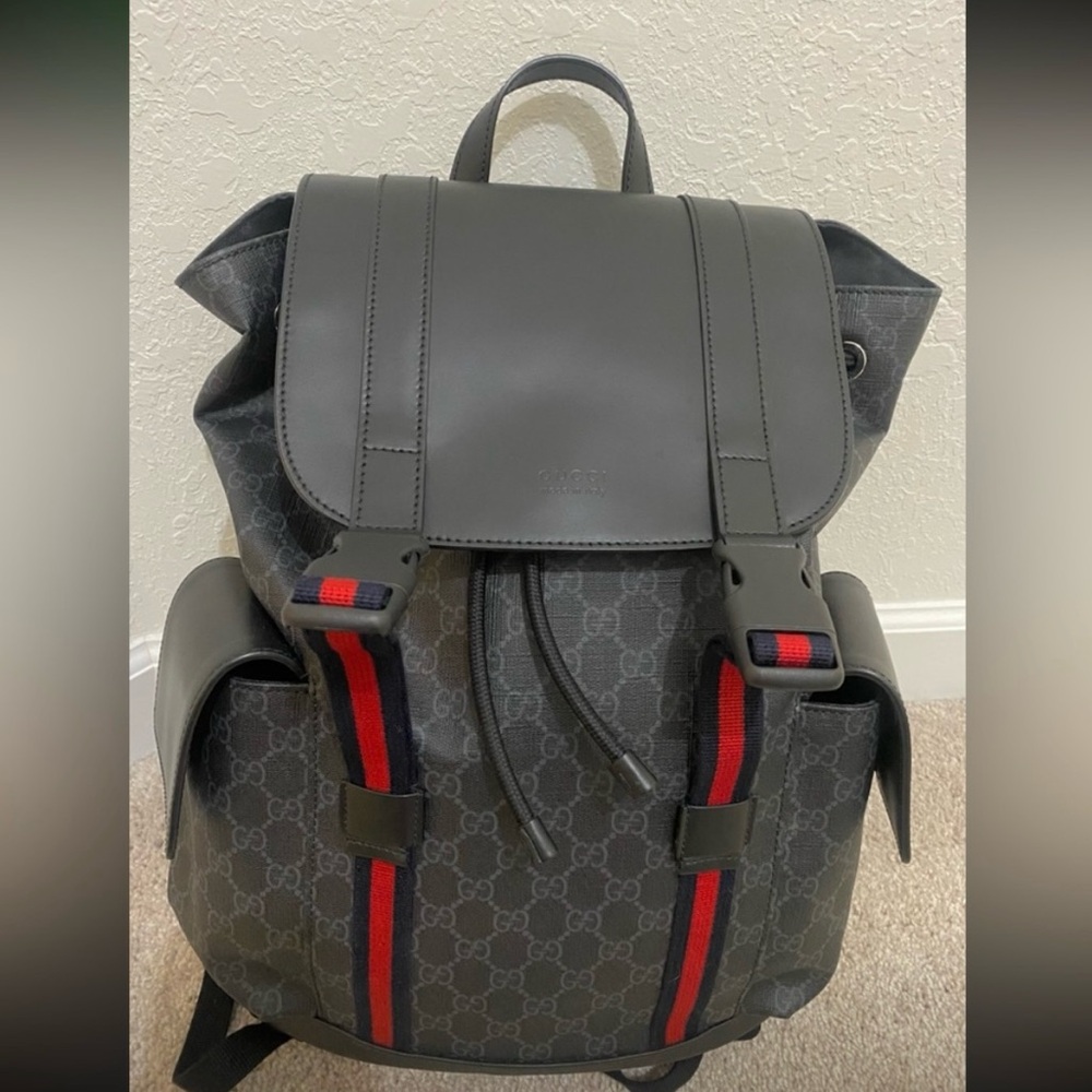 Gucci black backpack.
